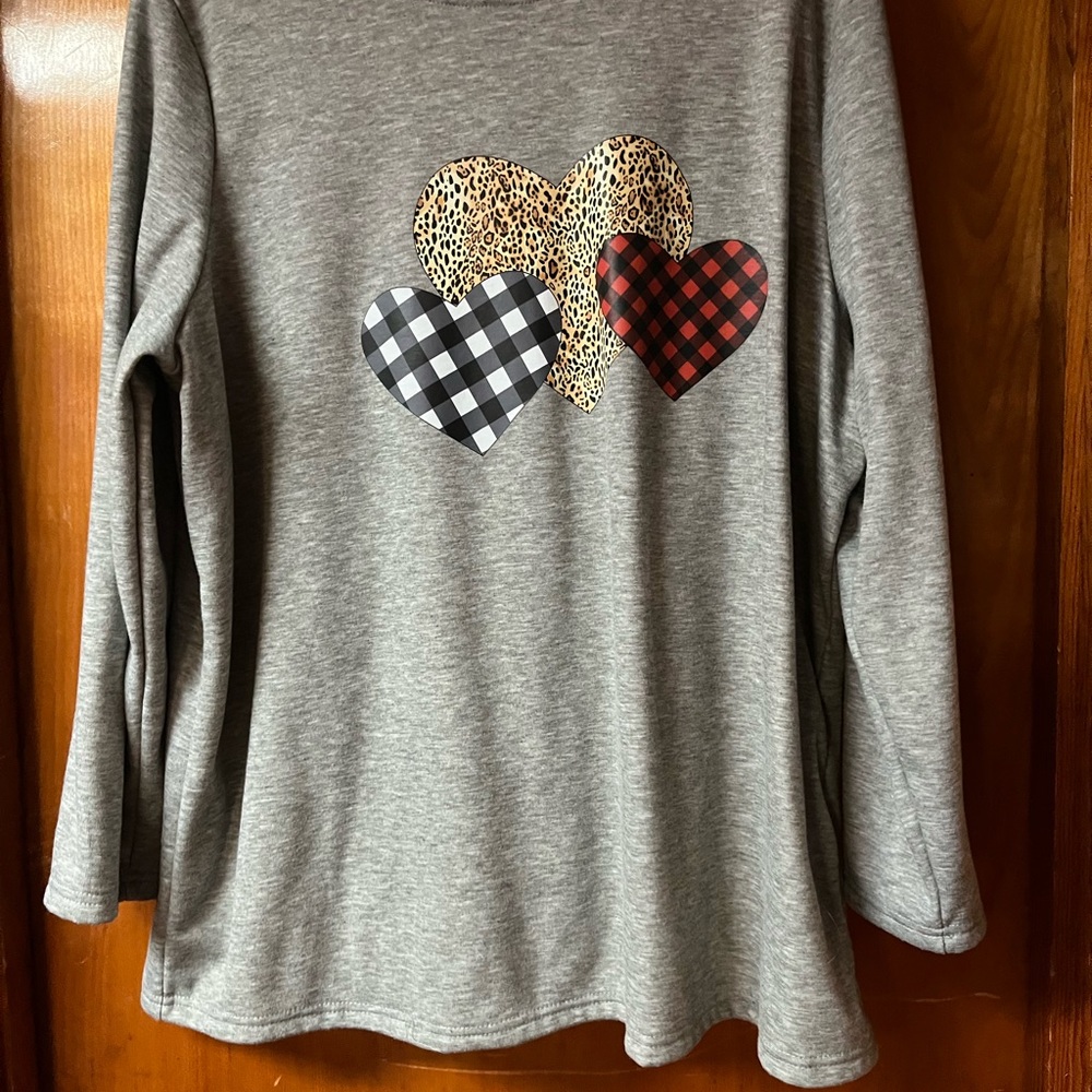 Cute gray fleece sweatshirt
